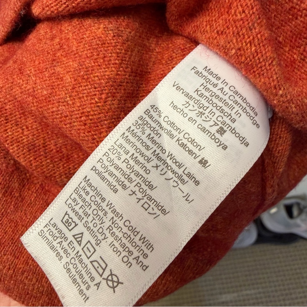 J Crew Teddie Sweater Medium Merino Wool Blend Rust - Picture 4 of 5